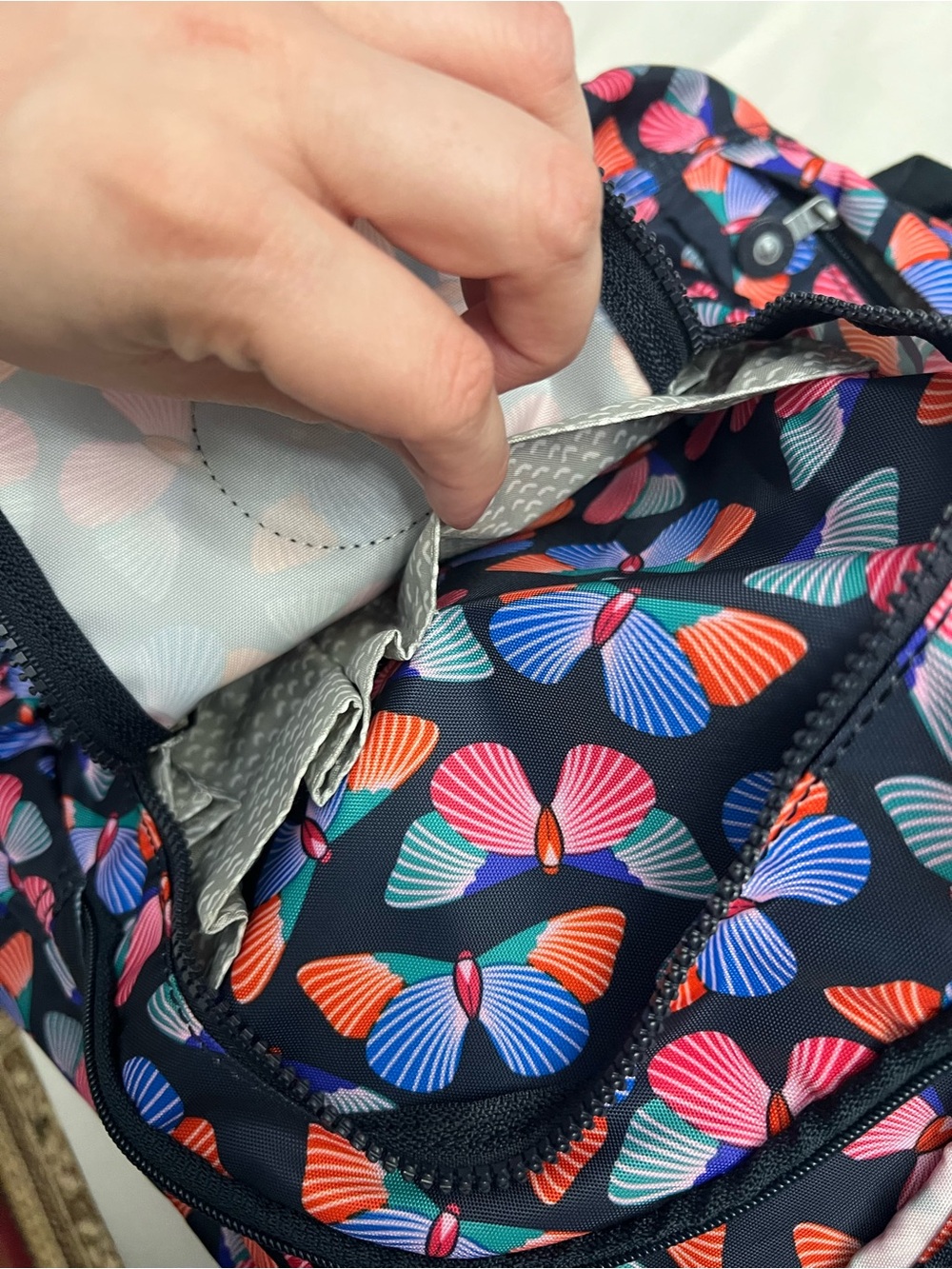 Kipling Multicolor Butterfly School Backpack - Picture 8 of 13